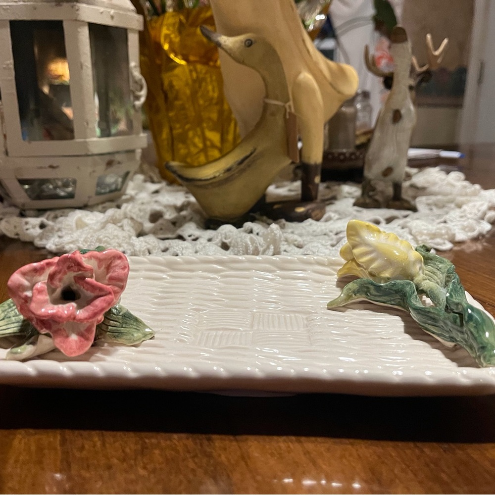 Floral Ceramic Rectangular Tray - Picture 4 of 8